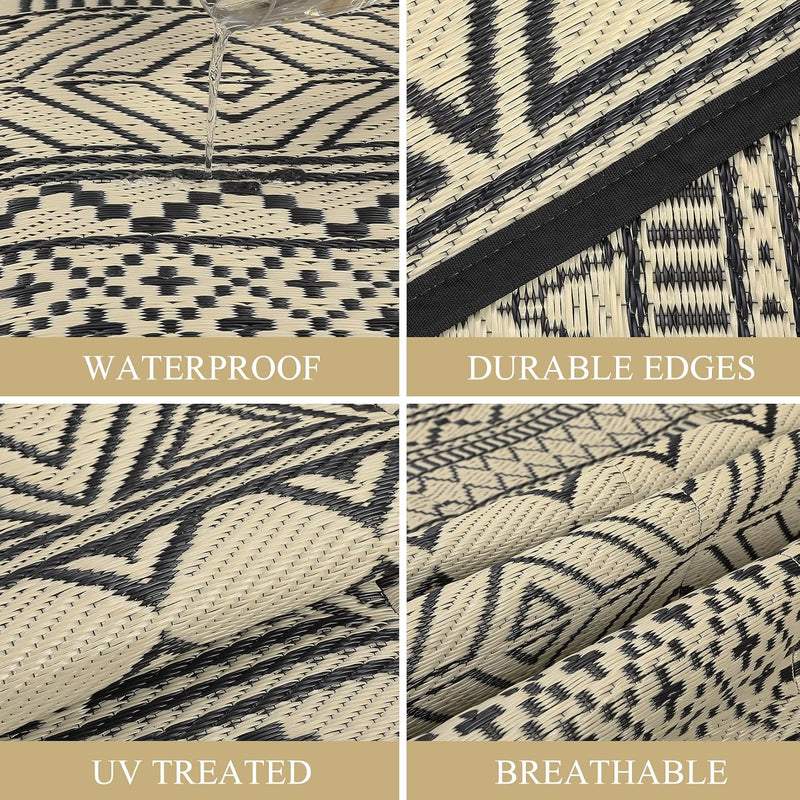 Outdoor Rug Waterproof Reversible