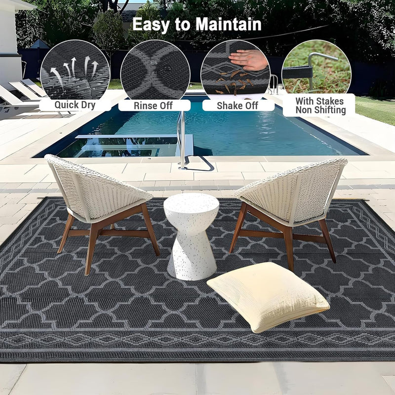 Outdoor Rug Waterproof Reversible