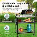 Outdoor Pizza Oven Stand Grill Cart Table Trolley