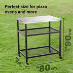 Outdoor Pizza Oven Stand Grill Cart Table Trolley