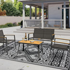 Outdoor Plastic Straw Rug Reversible Waterproof Large