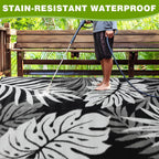 Outdoor Plastic Straw Rug Reversible Waterproof Large