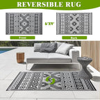 Outdoor Plastic Straw Rug Reversible Waterproof Large