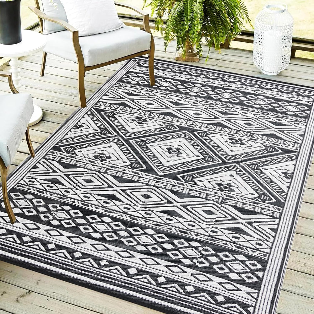 Outdoor Plastic Straw Rug Reversible Waterproof Large