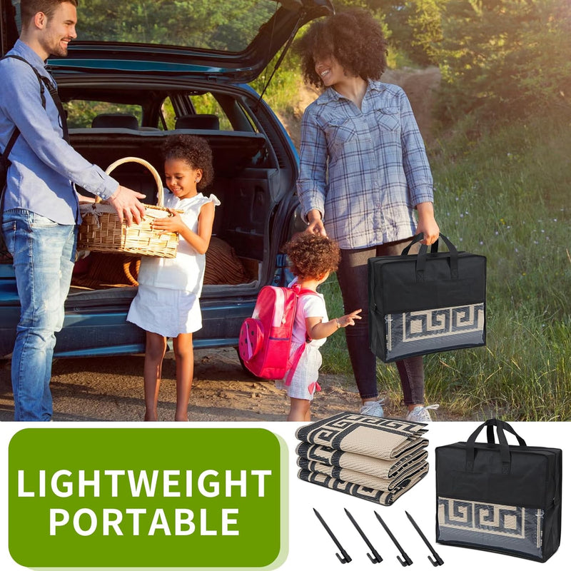 Outdoor Plastic Straw Rug Waterproof Reversible