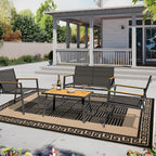 Outdoor Plastic Straw Rug Waterproof Reversible