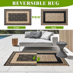 Outdoor Plastic Straw Rug Waterproof Reversible