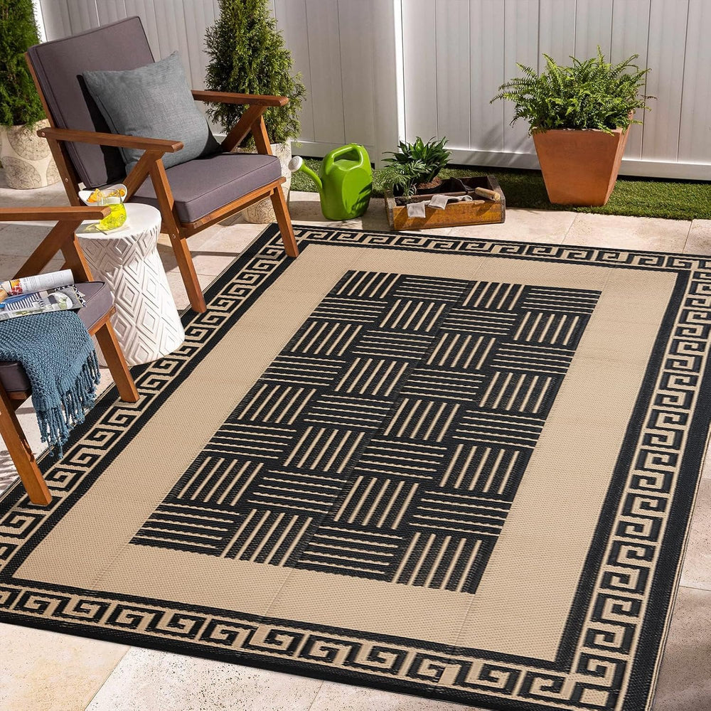 Outdoor Plastic Straw Rug Waterproof Reversible