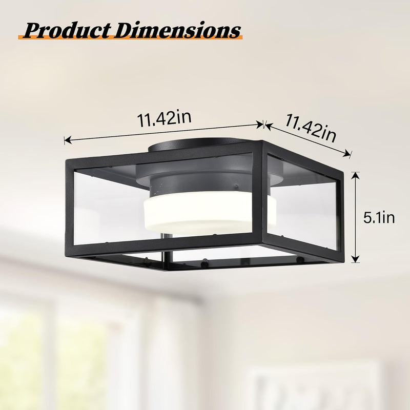 Outdoor Porch Ceiling Light with Built-In LED