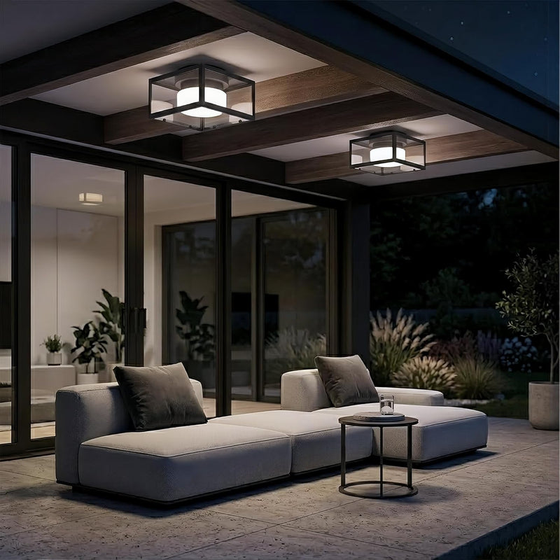 Outdoor Porch Ceiling Light with Built-In LED