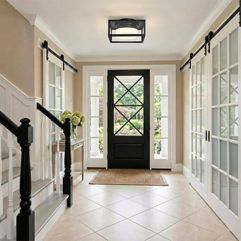 Outdoor Porch Ceiling Light with Built-In LED
