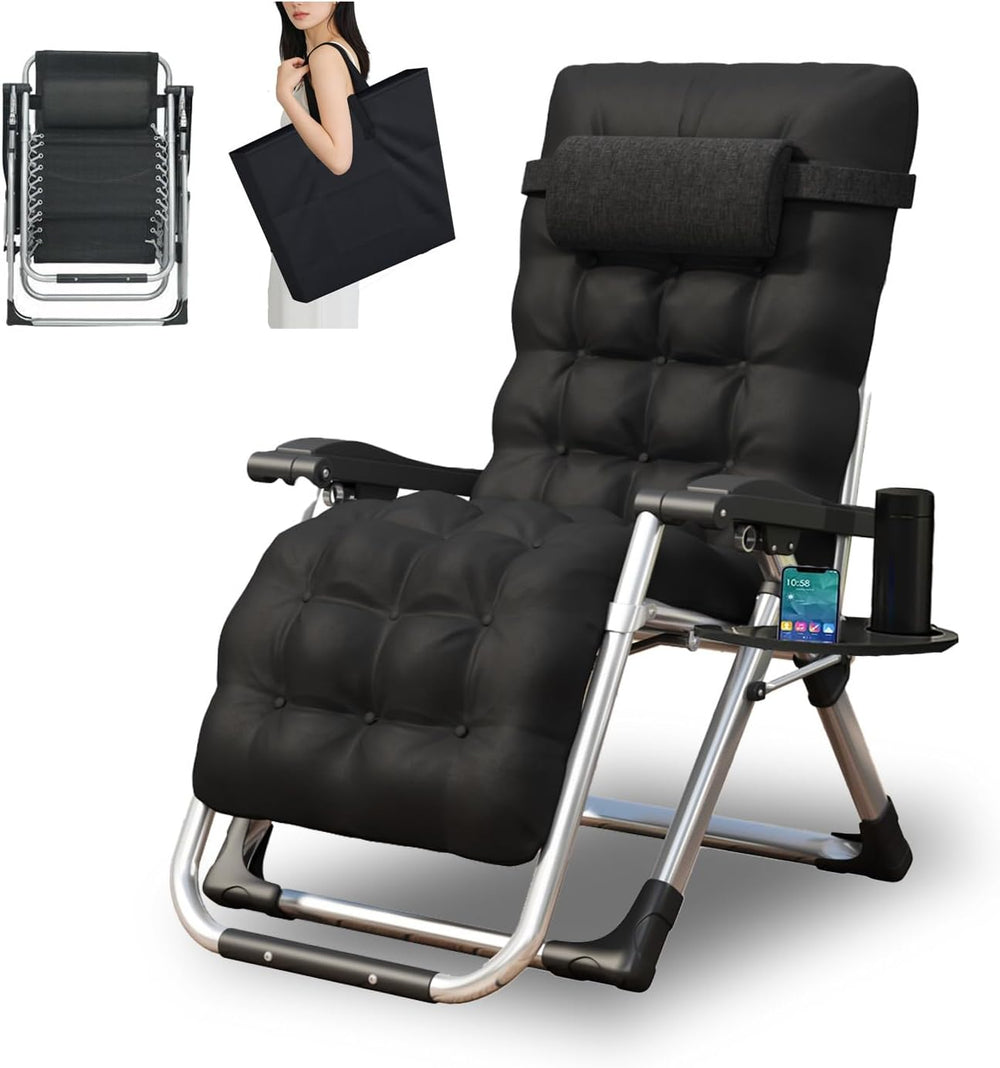 Outdoor Reclining Zero Gravity Chair with Cup Holder