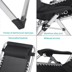 Outdoor Reclining Zero Gravity Chair with Cup Holder