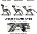 Outdoor Reclining Zero Gravity Chair with Cup Holder