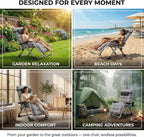 Outdoor Reclining Zero Gravity Chair with Cup Holder