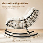 Outdoor Rocking Chair for Adults with Thick Cushion