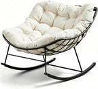 Outdoor Rocking Chair for Adults with Thick Cushion