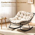 Outdoor Rocking Chair for Adults with Thick Cushion