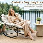 Outdoor Rocking Chair for Adults with Thick Cushion