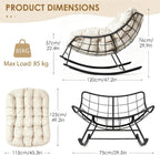 Outdoor Rocking Chair for Adults with Thick Cushion