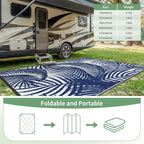 Outdoor Rug Extra Large Botanical Leaf Waterproof