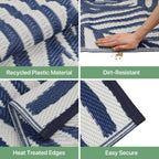 Outdoor Rug Extra Large Botanical Leaf Waterproof