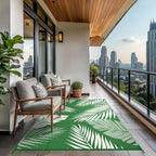 Outdoor Rug Extra Large Botanical Leaf Waterproof