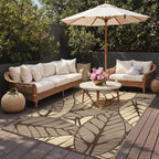 Outdoor Rug Extra Large Botanical Leaf Waterproof