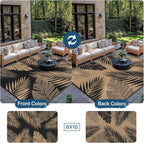 Outdoor Rug Extra Large Botanical Leaf Waterproof