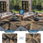 Outdoor Rug Extra Large Botanical Leaf Waterproof