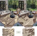 Outdoor Rug Extra Large Botanical Leaf Waterproof