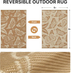 Outdoor Rug Extra Large Butterfly Pattern Waterproof