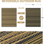 Outdoor Rug Waterproof Reversible Coffee and Large