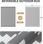 Outdoor Rug Waterproof Reversible Coffee and Large