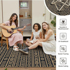 Outdoor Rug Waterproof Reversible Coffee and Large
