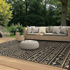 Outdoor Rug Waterproof Reversible Coffee and Large