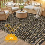 Outdoor Rug Waterproof Reversible Coffee and Large