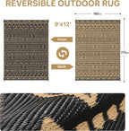 Outdoor Rug Waterproof Reversible Coffee and Large