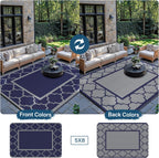 Outdoor Rug Extra Large Waterproof Reversible Garden