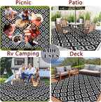 Outdoor Rug for Patio Waterproof 180x270CM Garden Rugs