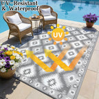 Outdoor Rug for Patio Waterproof 240x300CM Reversible
