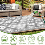 Outdoor Rug for Patio Waterproof 240x300CM Reversible