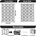 Outdoor Rug for Patio Waterproof 240x300CM Reversible