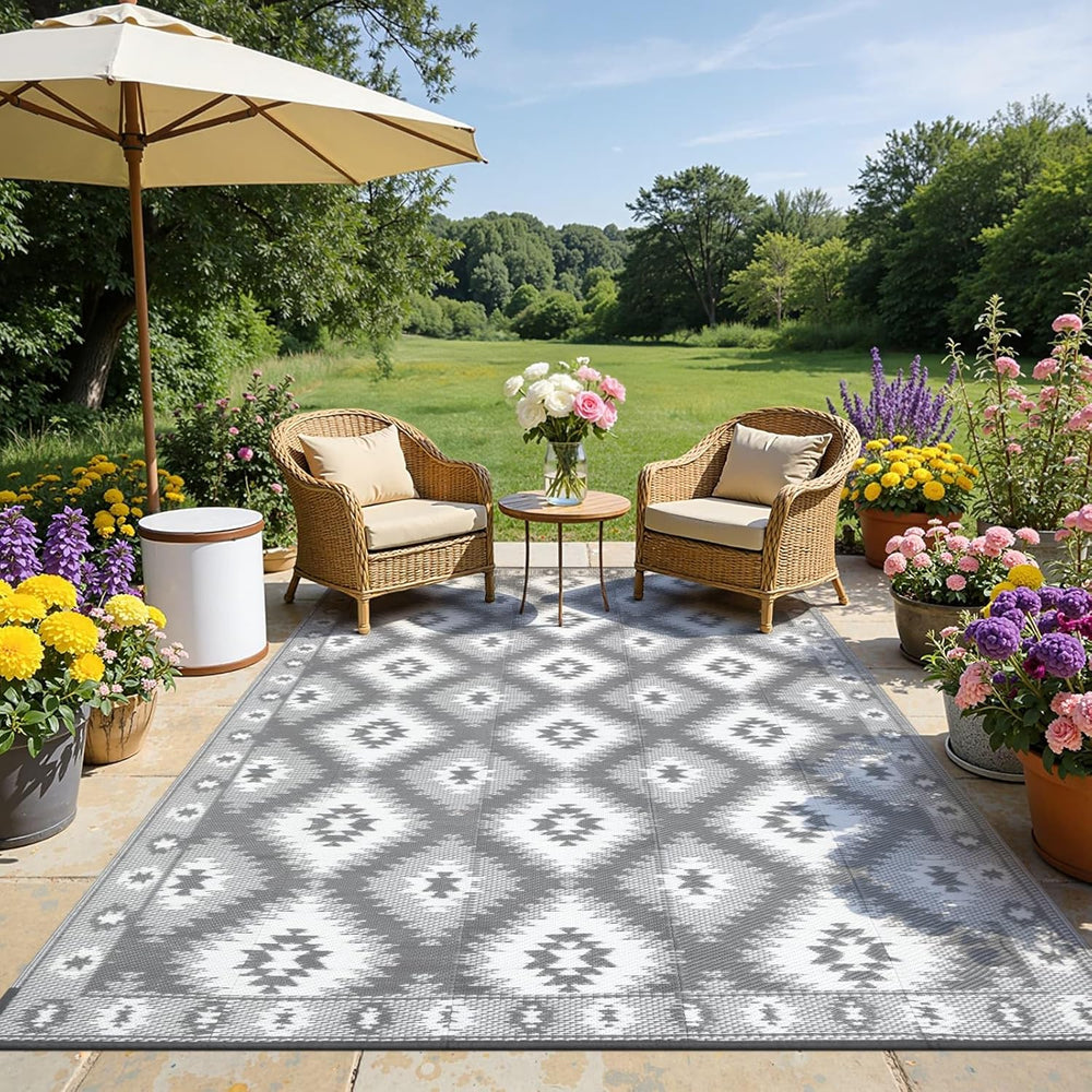 Outdoor Rug for Patio Waterproof 240x300CM Reversible