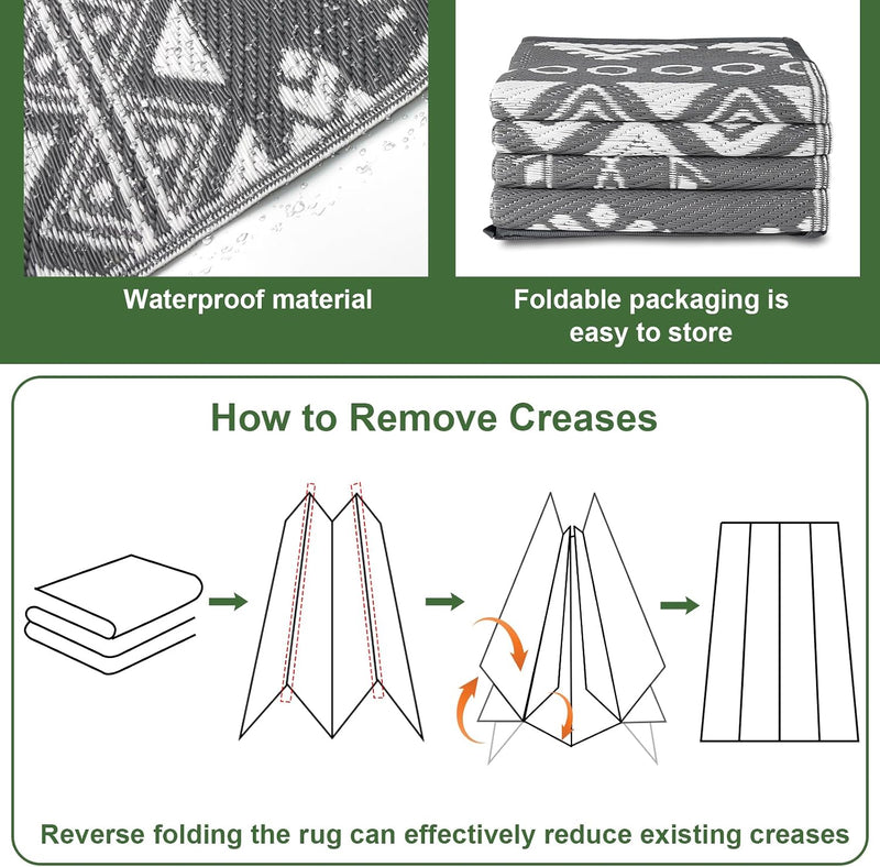 Outdoor Rug for Patio Waterproof Reversible Garden Rugs