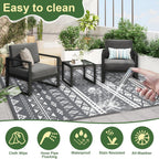 Outdoor Rug for Patio Waterproof Reversible Garden Rugs