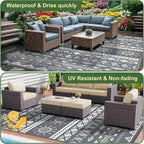 Outdoor Rug for Patio Waterproof Reversible Garden Rugs