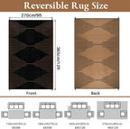 Outdoor Rug for Patio Waterproof Reversible Large