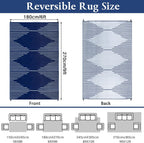 Outdoor Rug for Patio Waterproof Reversible Large