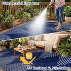 Outdoor Rug for Patio Waterproof Reversible Large